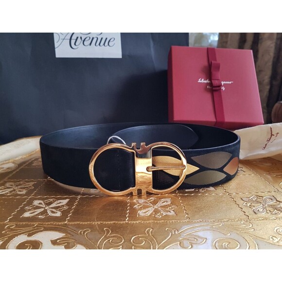 SALVATORE FERRAGAMO patchwork suede belt, 85 cm, NWT main image 13